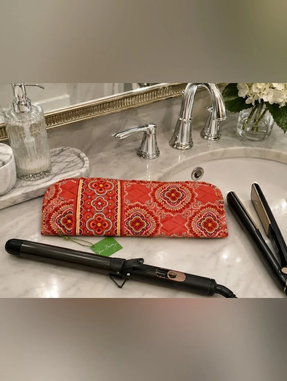 Vera Bradley Paprika Quilted Curling Iron Cover